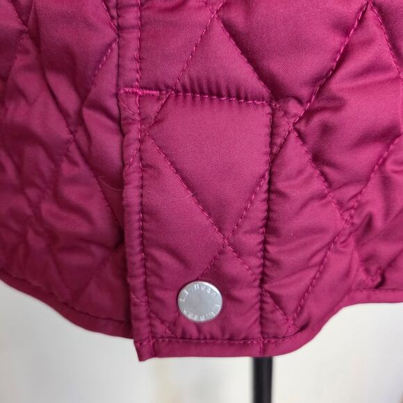EUC LL Bean Women's M Quilted Lined Long Sleeve Snap Front Jacket Burgundy - Picture 9 of 16
